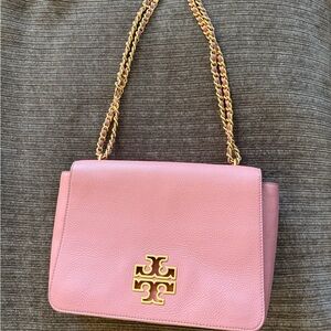 Tory Burch Britten Adjustable Shoulder
Pink Leather Purse.